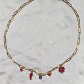 Collier à 5 Breloques "Chance" en Acier Inoxydable mamansansnotice